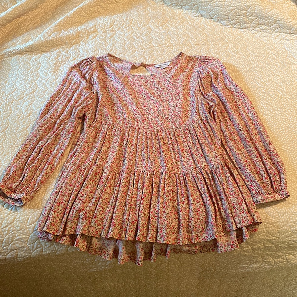 AE Floral Open Back Blouse